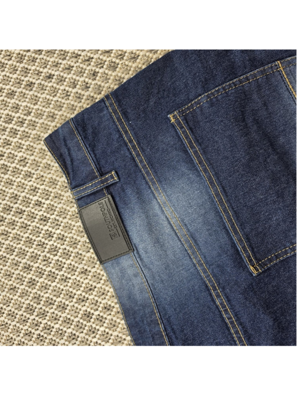 Southpole Stretch Biker Moto Jeans Mens Size 48 Blue Distressed Denim Pants - Picture 6 of 11